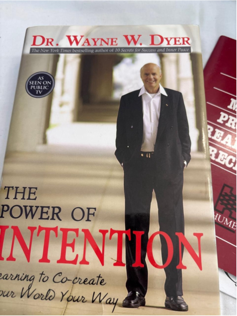 The Power of Intention by Dr. Wayne W. Dyer Book, Beige and Red, One Size #E48